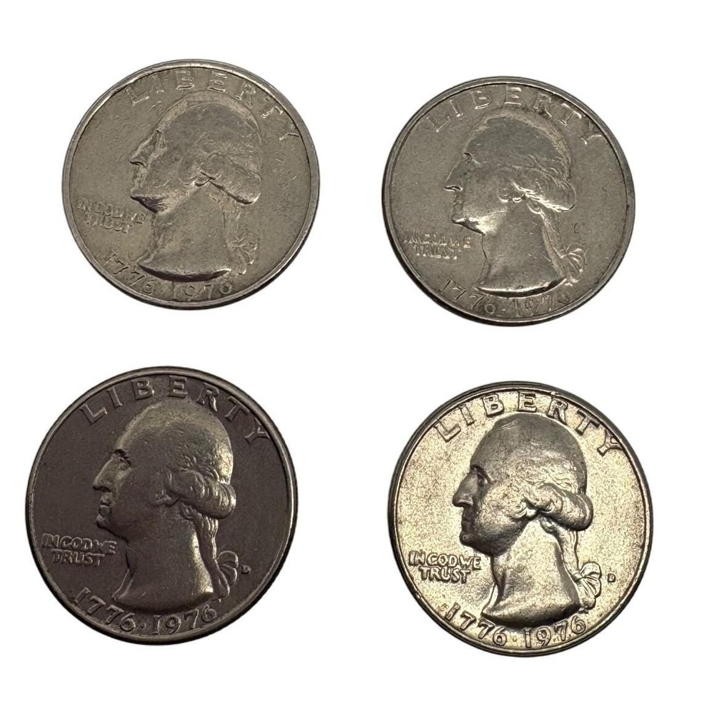 4 Four 1776-1976 Bicentennial Washington Quarters Drummer US Collectible Coins
